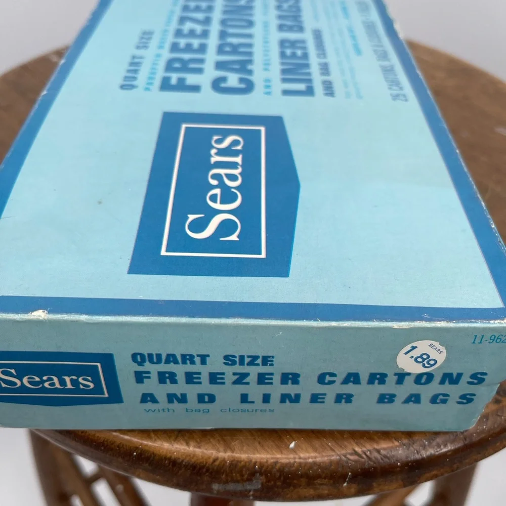 Vintage Sears Blue Freezer Cartons and Liner Bags
